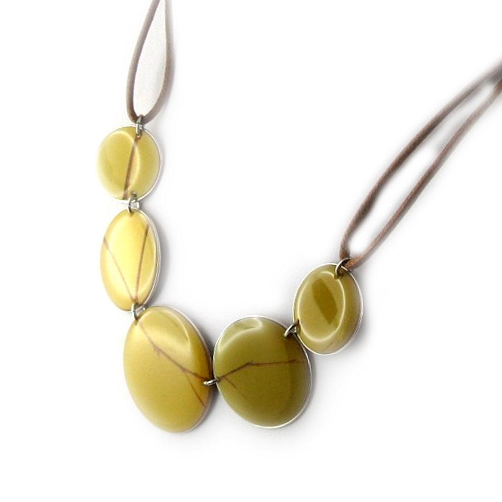 Les Trésors De Lily [D8203] - Green 'Bamboo' Designer Necklace