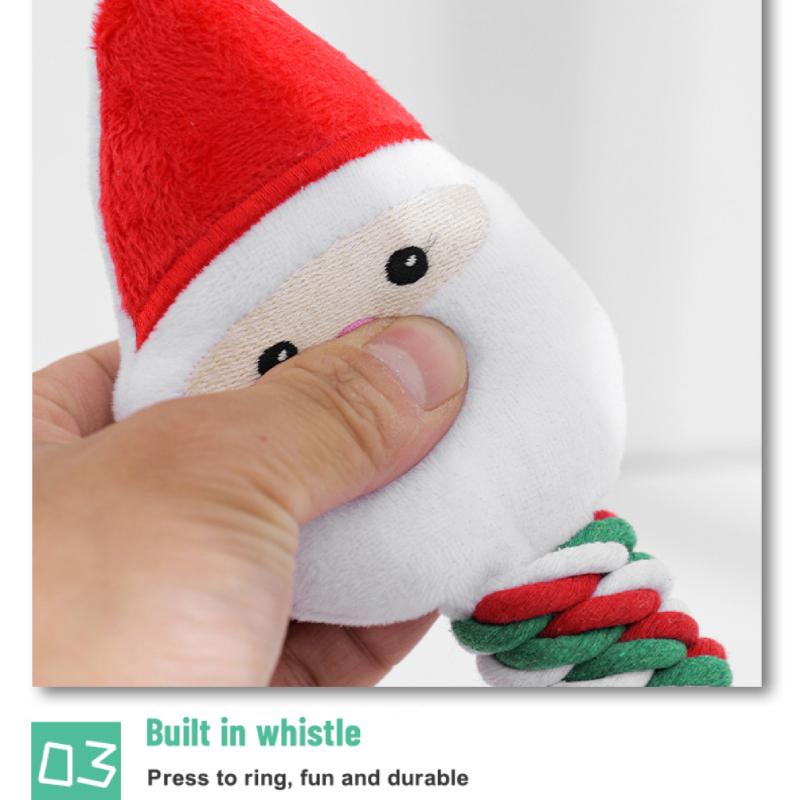 Christmas Pet Cotton Rope Toys Dog Interactive Toy Bite Resistant Dog Toy Christmas Gift Pets Toys