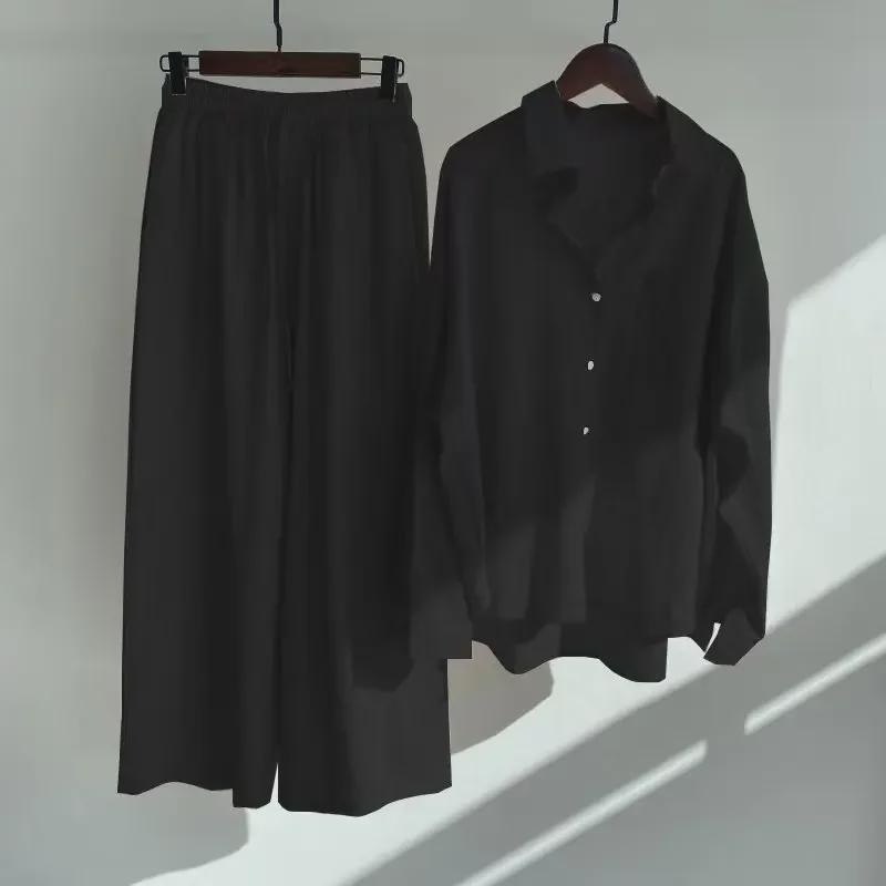 Vintage Plus Size 2-Piece Cotton Linen Set: High Waist Shirt and Loose Trousers for Women (2025)