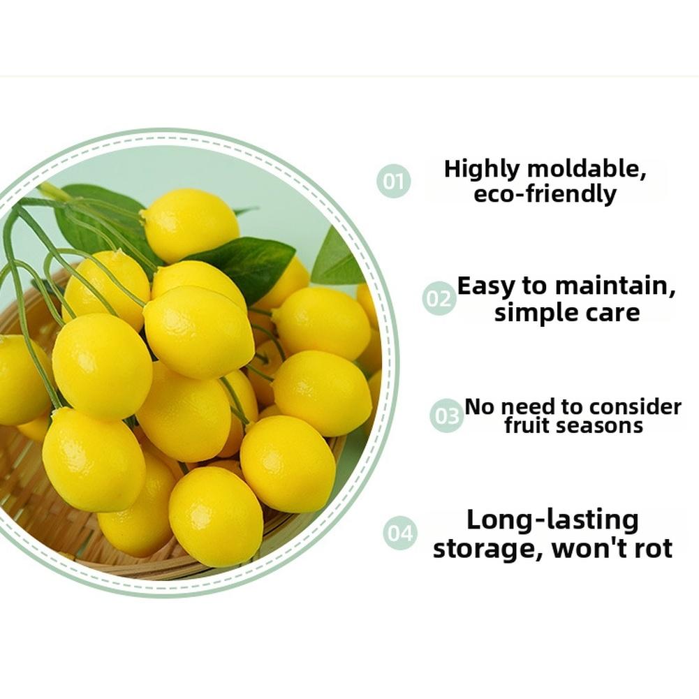 Artificial Lemon Branches Simulation Ornaments For Kitchen, Store Event Display Photography Prop Decorative Fruit & Vegetables