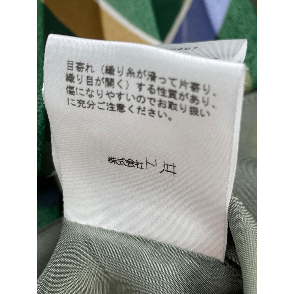 YUKITORII Green 27190407 Check Pattern Belted One Piece Dress 38 Green CheckUsed