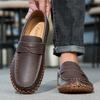 New Fashion Penny Loafter For Men Black Brown Patent Leather Casual Driving Shoes Male Slip On Soft-soled Walking Footwears