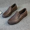 Fashion Flat Shoes Men's New Style One Foot Casual Leather Shoes Mens Thick Soled Board Shoes Single Shoe Loafers designer loafers men