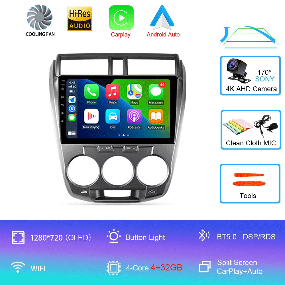 Car Radio Android 14 Carplay Multimedia Player For Honda City 2008 2009 2010 2011 2012 2013 2014 Autoradio Stereo 2din Head Unit