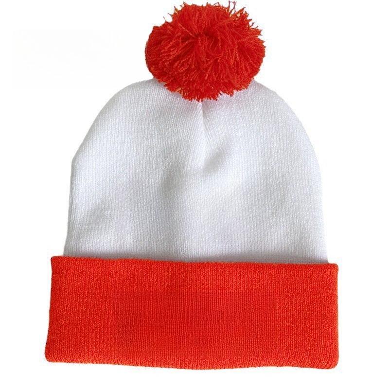 1pc Red Beanie with Pom Pom Santa Hat,Winter Warm Knit Brimless Cap Men Women Holiday Party Xmas New Year Accessories Decoration