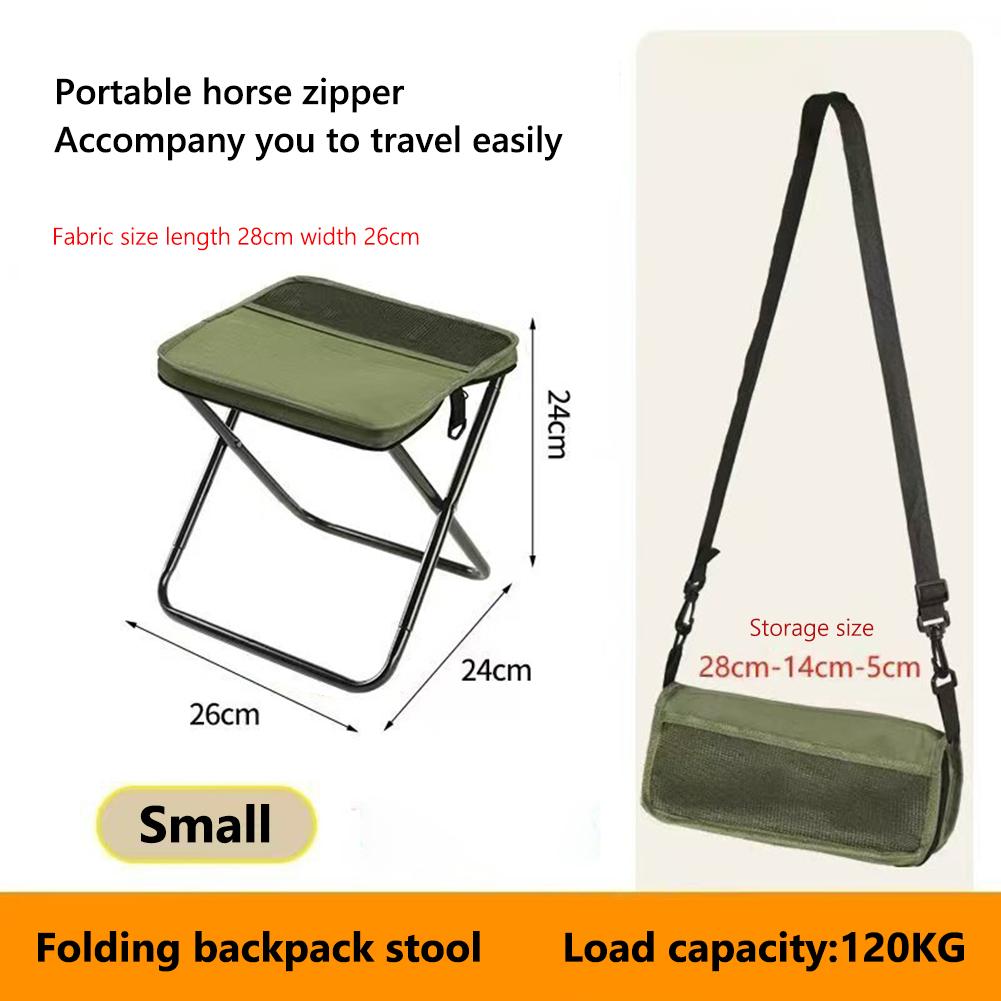Outdoor Foldable Backpack Stool Portable Small Pencil Bag Camping Stool Lightweight Folding Chair for Beach Fishing Travel