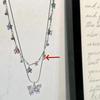 Elegant Double-Layer Butterfly Necklace: Trendy High-End Women's Clavicle Choker