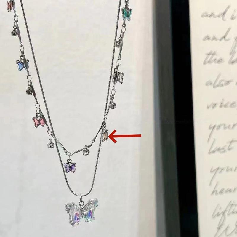 Elegant Double-Layer Butterfly Necklace: Trendy High-End Women's Clavicle Choker