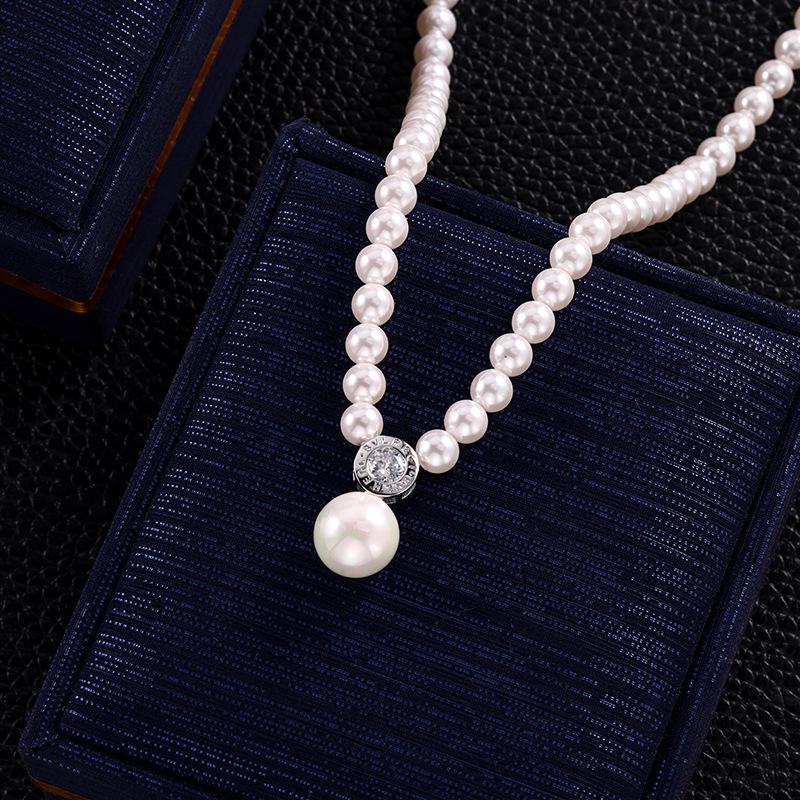 

Элегантное жемчужное колье с муассанитом - Минималистичная цепочка на ключицу из стерлингового серебра S925 для женщин 925 Silver