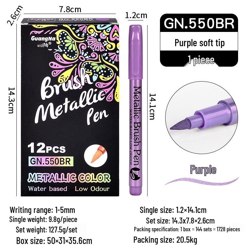 Metallic Color Craft & Graffiti Soft Tip Pen - 550B Signature & Sealing Wax DIY Marker