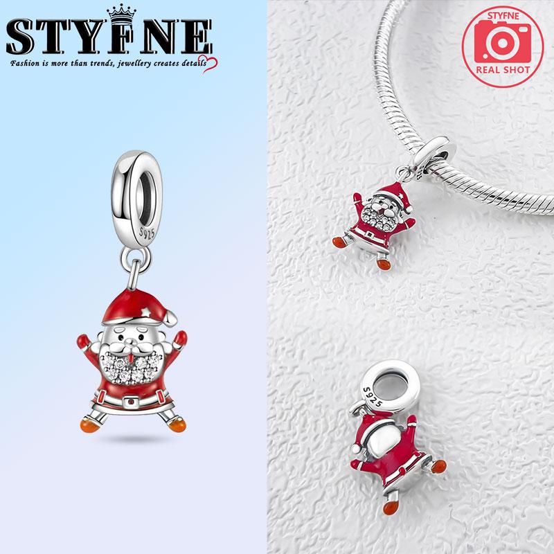 Copper Christmas Series Snowman Snowflake House Charms Beads Pendant For Original Bracelet Woman Girl Jewelry