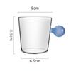 300ml Spherical Handle Water Cup Heat Resistant Glass Coffee Mug Creative Breakfast Milk Cup Drinking Mugs Glass Cup Set
