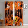 2pcs- Halloween Happy Polyester Curtains, Pole Bag Curtains 42*84, Bedroom Living Room, Home Room Party Decoration