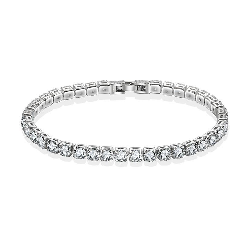 

Хип-хоп украшения, полностью инкрустированные бриллиантами, теннисная цепочка из циркона 3A, ряд браслетов, мужские браслеты в один ряд, модные украшения. белого золота