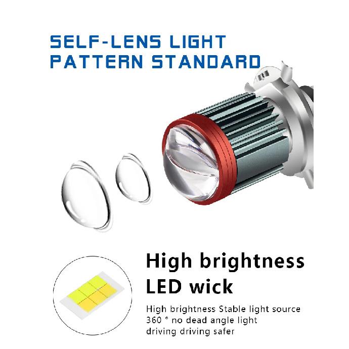 1PC 144SMD H4 P15D BA20D Motorcycle Headlight Bulbs White 12v LED Headlamp Fog Light Spotlight Play and Plug