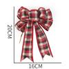 Large Decorative Plaid Bow For Christmas Tree Gift Box Festive Ribbon Door Hanger