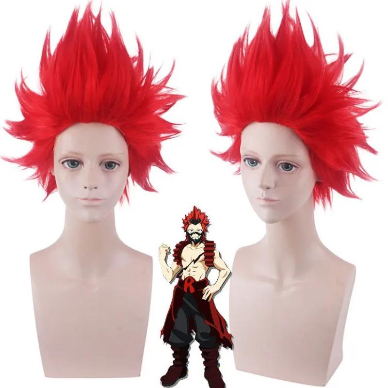 

Короткий парик My Hero Academia Eijirou Kirishima, костюм для косплея Boku No Hero Academia, синтетические красные волосы, мужские вечерние парики 35CM красный