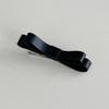 glossy leather hair pin - black