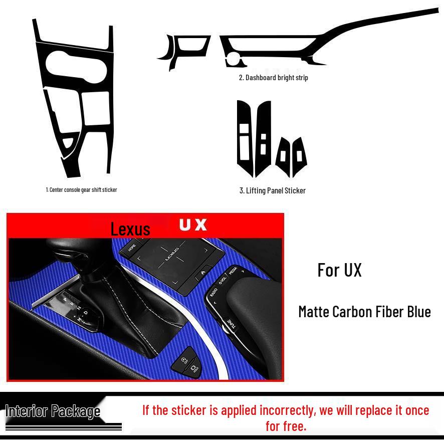 Starry Sky Carbon Fiber Console Sticker for 19-20 Lexus UX Interior Gear Shift Modification