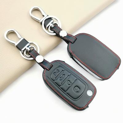 Étui en Cuir à 4 Boutons Housse de Clé Porte-Clé de Voiture Porte-Clés Pour Fiat Tipo Toro Freedom 500X Doblo Argo Nuovo Grazie Coque de Télécommande