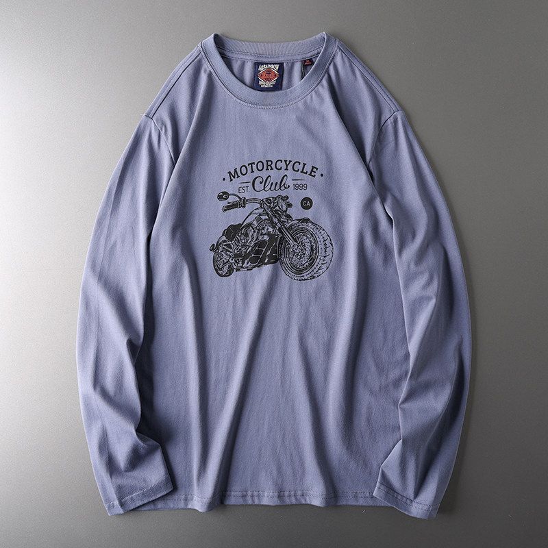 Weight Spring and Autumn Pure Cotton Long Sleeves T-Shirt Men's Fashion Brand Clothes Export Export Original Tail Single Men's Clothing Cotton T-shirt