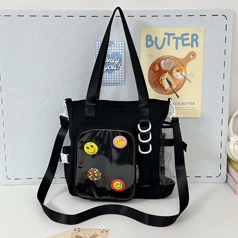 Mori Pain Bag Versatile Tote Bag ins Wind Transparent Shoulder Bag Women's Large Capacity Campus Student Versatile Messenger Bag