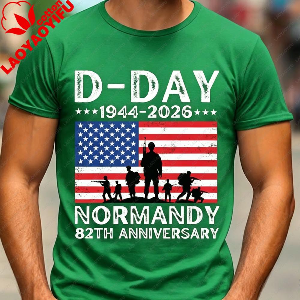 DDay Shirt 82. Jahrestag Normandie 19442026 TShirt D Day 06 Jun 1944 Gedenkbekleidung Herren Rundhals Baumwolle Kurzarm