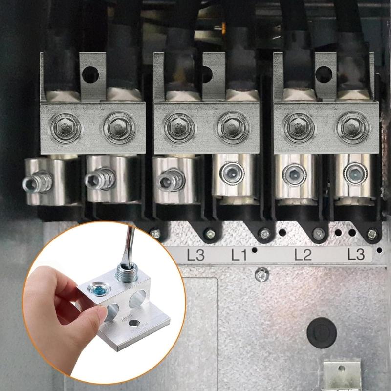 Heavy Type Aluminum Grounding Lugs Double Port Anti Corrosion Terminals Connectors Easyly Installation