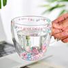 Heart Shaped Glass Mug Double Walled Insulated Quicksand Coffee Cup Perfect Espresso Cups Kitchen Drinkware Home Accessories