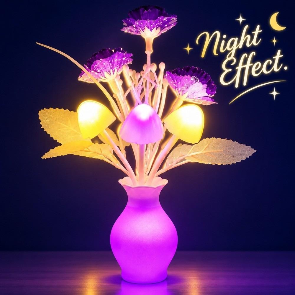 Light Sensor Night Light Plug-in Bedside Night Lamp New LED Mushroom Night Light Bedroom