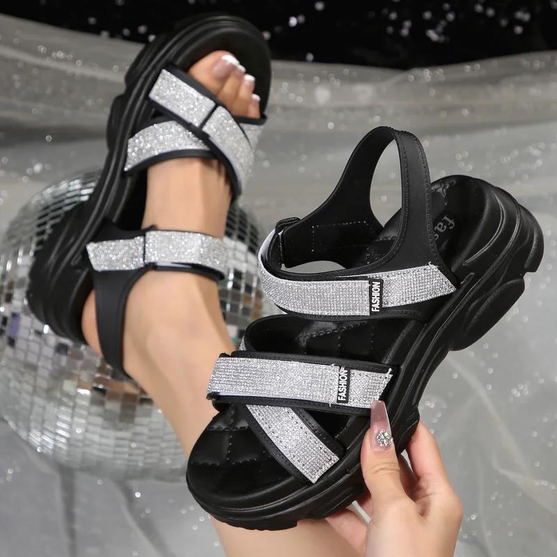 Women's Platform Sandals 2025 New Summer Wedges Shoes for Women Casual Sandals Women Comfortable Fashion Bling Open Toe Sandals