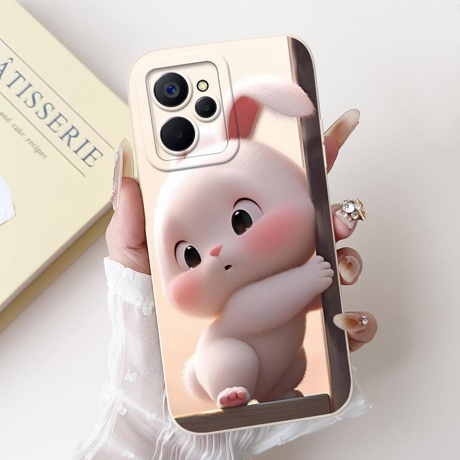 For Realme 9i Case Cool Fashion Flower Marble Sunset Soft Liquid Silicone Lens Protective Cover For Realme 9i 5G Realme9i Bumper
