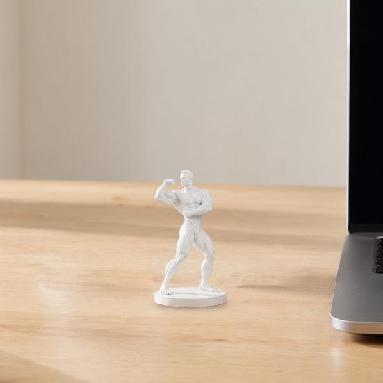 Figurina Bodybuilder Maschile Posa Bicipiti Alto Davanti Stampata 3D, Figura Uomo Muscoloso, Figurina Decorativa Sportiva per Esercizio, Souvenir Decorazione Collezionabili