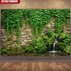 2D Lush Ivy & Moss Waterfall Backdrop Natural Garden Photo Booth Background Cloth