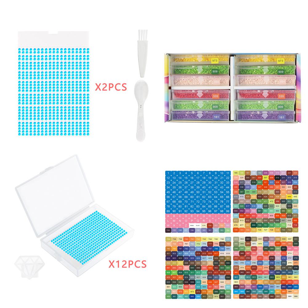 

12/24/48 шт. Коробка для хранения алмазной живописи с крышками, лотки для алмазной живописи 2-в-1, аксессуары для алмазной живописи, хранение и организация бисера