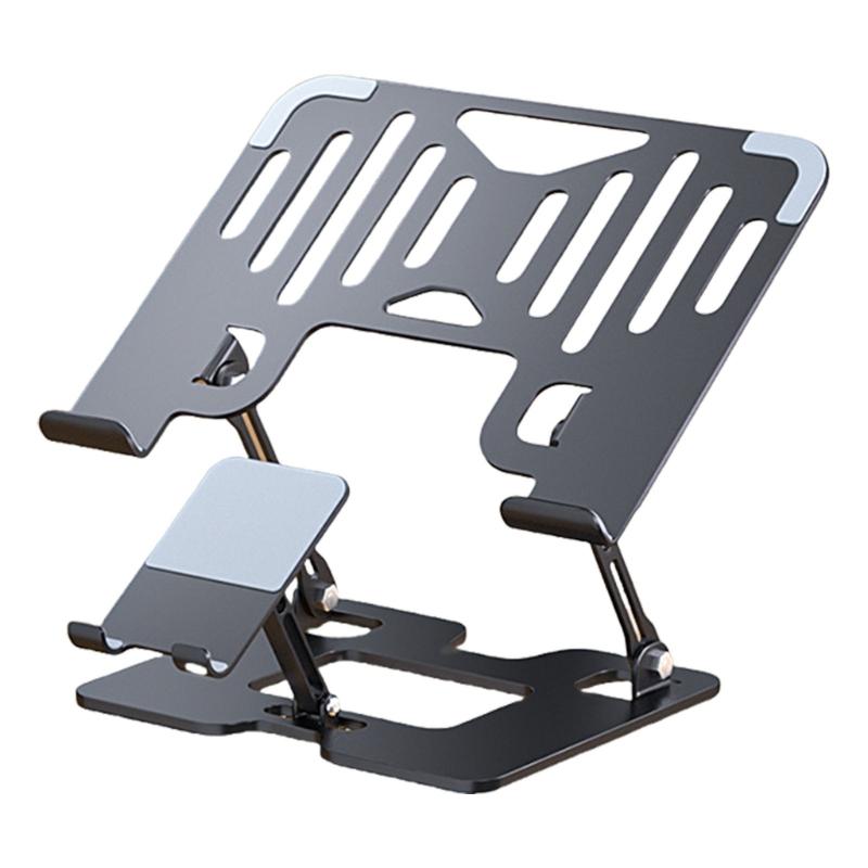 Double Use Portable Aluminum Laptops Risers Stand With Ventilated Base And AntiSlip Pad Fit For 10-17.3Inch Computers