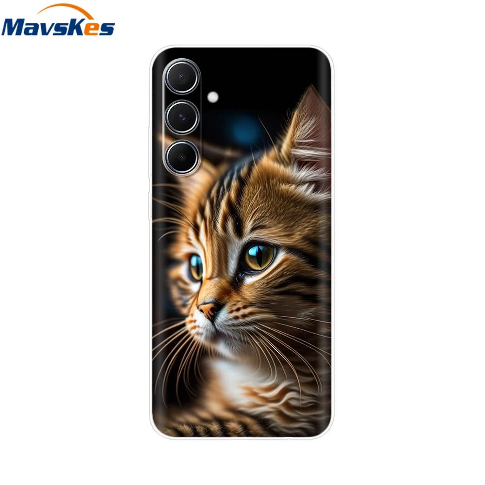 For Samsung Galaxy M35 M55 Case Cute Flower Soft Silicone Back Cover for Coque Samsung M 55 M 35 5G Phone Cover Fundas Shells