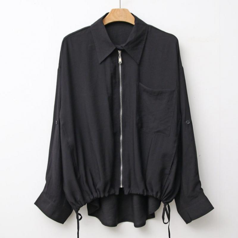 Shop   Women S Windbreaker Zip Up Jumper Dgb Wjp 3642 Black