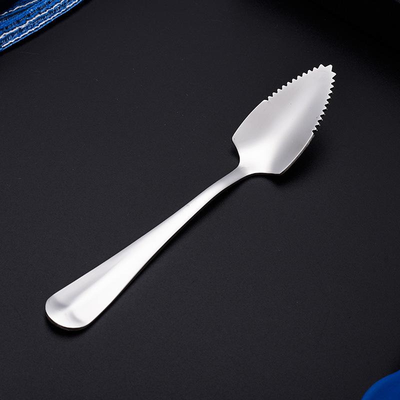 Stainless Steel Fruit Grapefruit Spoon Serrated Edge  Ice Cream Dessert Tea Coffee Stirring Spoon Kitchen Cutlery Tableware