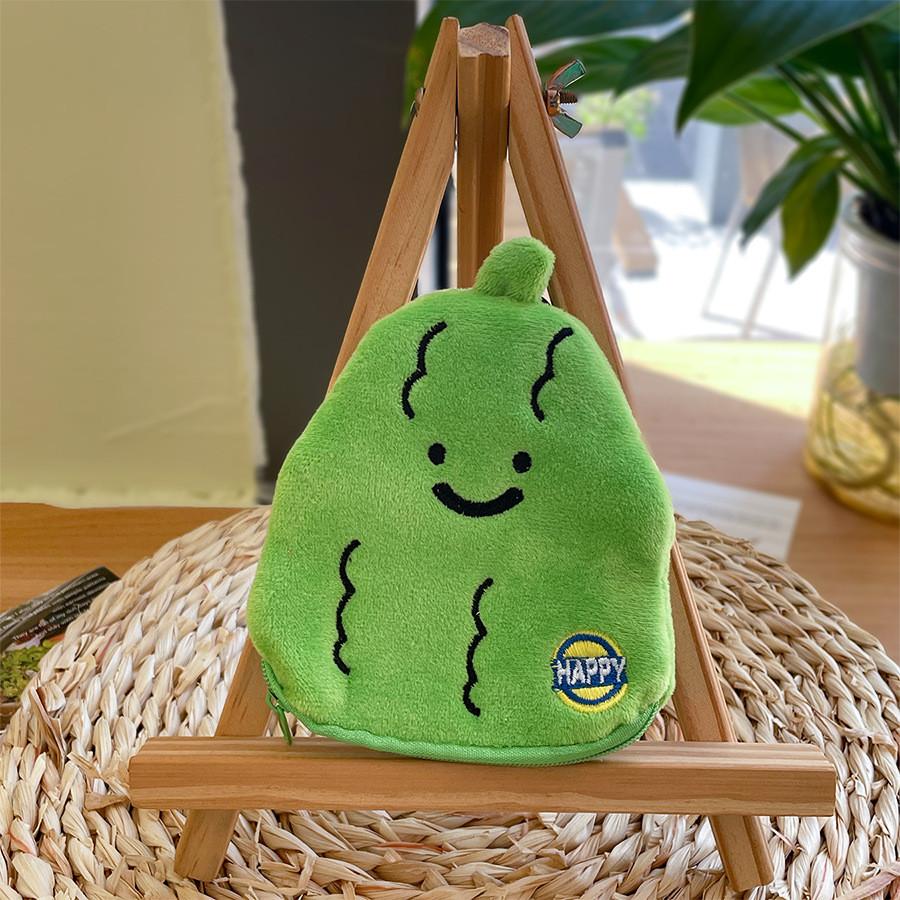 Plush Vegetable Shape Coin Purse With Data Cable Organizer For Kids And Teens