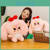 Bear Plush Toy Rabbit Stuffed Animal With Long Fur For Girls' Sleepover Fun**