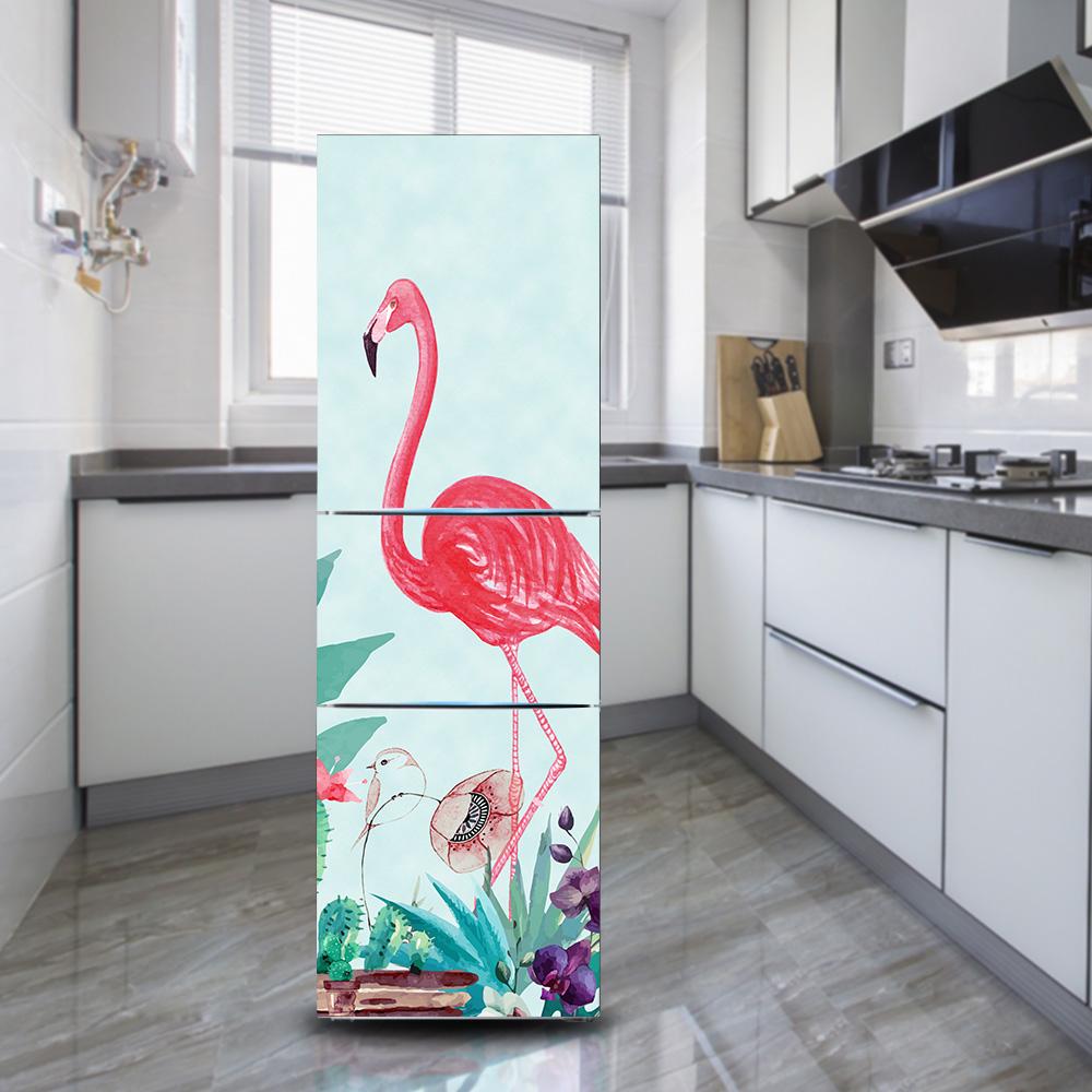 Refrigerator Wallpaper Vinyl Sticker Rose Sea Landscape Cat Fridge Door Decal Self-adhesive Kitchen Decor Wardrobe Furniture Renovation Poster