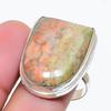 Natural Unakite Gemstone Handmade 925 Sterling Silver Jewelry Ring Size 8.5 AR-17967