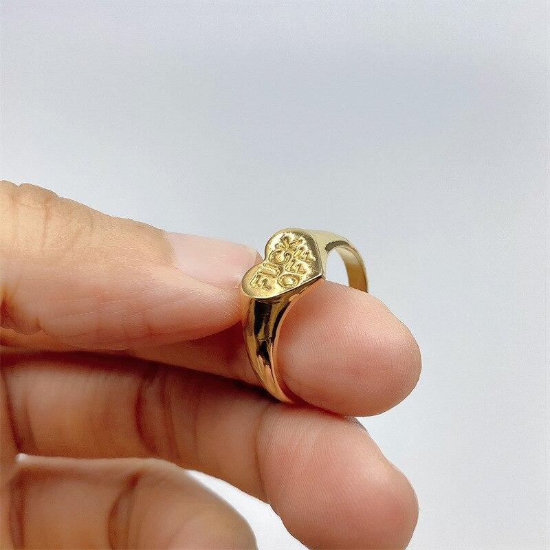 Vintage Heart Love Rings For Women Dirty Words Fk Letter Rings F Word Finger Rings Birthday Friendship Jewelry Gift