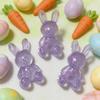 10 st Glittrig Akryl Kaninberlock Mini Påsk Sittande Kanin Dekoration 3D Djurfigur DIY Hantverk Handgjorda Projekt Material Tillbehör