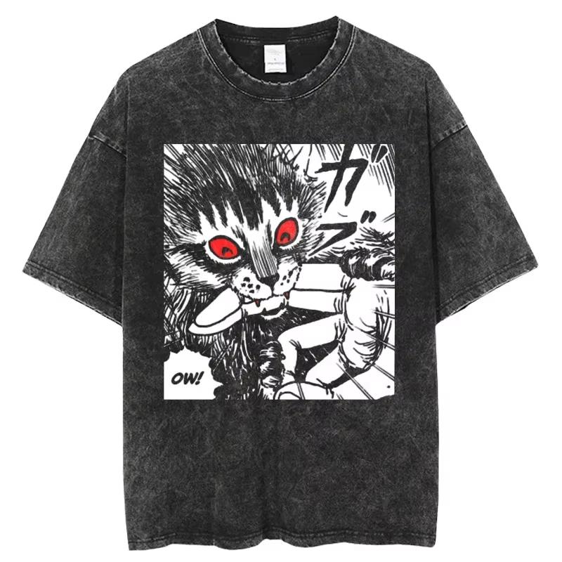 Hot Sale Horror Manga Tomie Graphic T-shirt Men Women T Shirt Hip Hop Y2k Washed Oversized Tee Hip Hop Gothic Cotton T-shirts