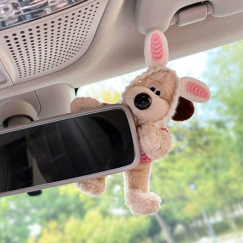 Cane Cucciolo Peluche Occhiali Decorazione Specchietto Retrovisore Auto Ornamento Auto Ciondolo Decorazione Console Centrale Accessori per la Casa