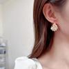 Women's Light Luxury Imitation Pearl Flower Basket Earrings Fashionable and Versatile Unique and Design Sense Earrings