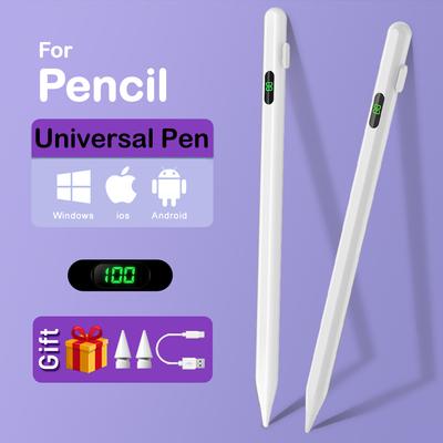 Colorful Universal Touch Tablet Pencil with Digital Battery Display Compatible for Lenovo Samsung Xiaomi Huawei Iphone Ipad Drawing Pen