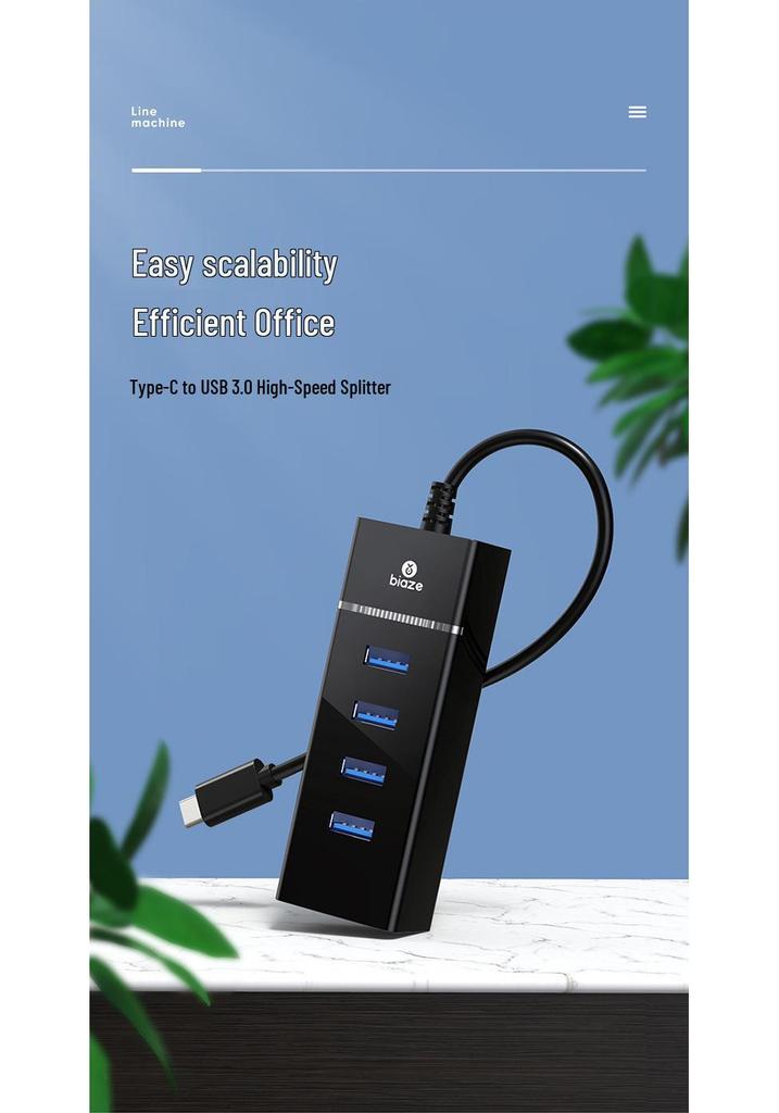 BIAZI USB-C to 4-Port USB 3.0 Splitter Docking Station